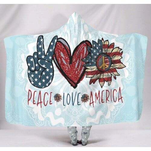 Personalized Pattern Printed Hooded Blanket Warm Super Soft Wearable Blanket for Adult Kids Seasons Bedding Sofa Throw Blankets