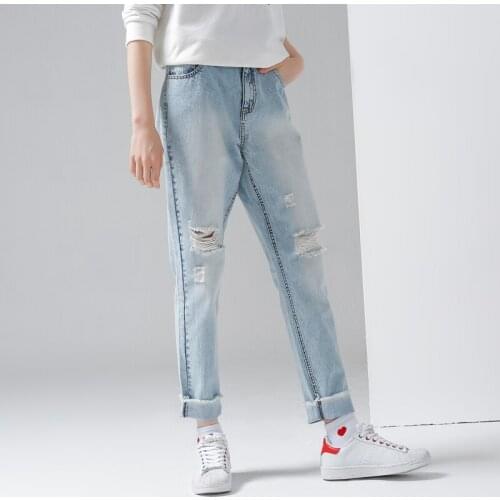 Timis Li Solid Color Jeans New Fashion Slim Pencil Pants Casual Hole Ripped Design Streetwear Denim High quality Brand Trousers