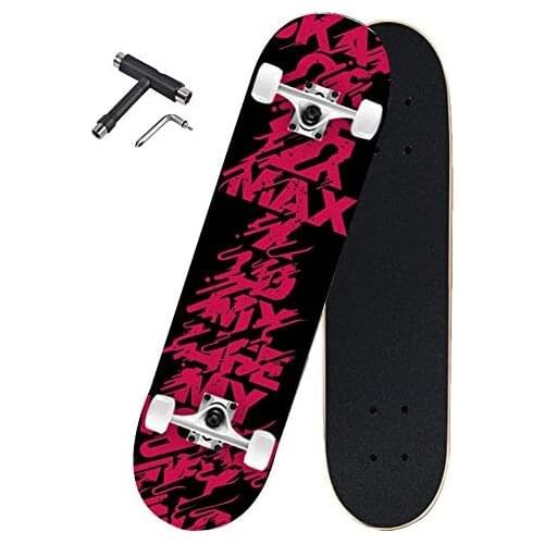 31" Pro Professional Skate Board Concave Skateboards Great for Beginners Adults Youth Kid Skateboards,Doodle
