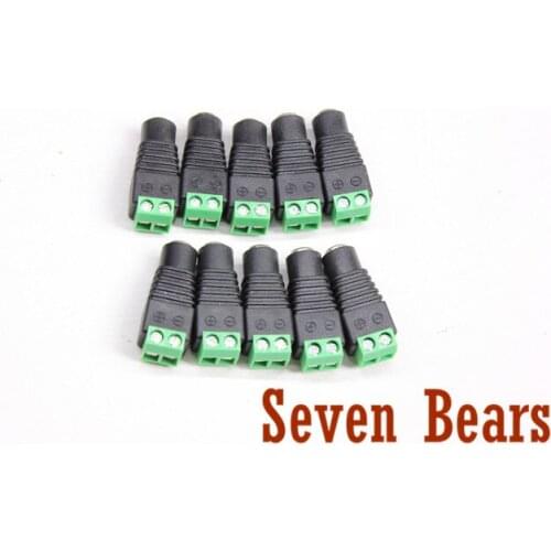 Led Strip Connector, DC 12V power adapter to led single color strip Female Connector wire Rohs one year warranty 10pcs/lot