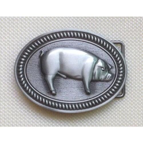 The Pig Belt Buckle With petwer Finsh Sliver JF-BY287 suitable for 4cm wideth belt with continous stock free shipping