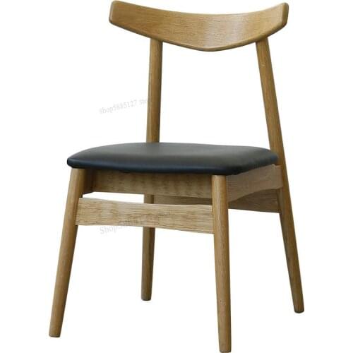 Horn Chair Solid Wood Nordic Dining Chair Simple Modern Restaurant Chair Home Japanese Leisure Designer Chair Meal