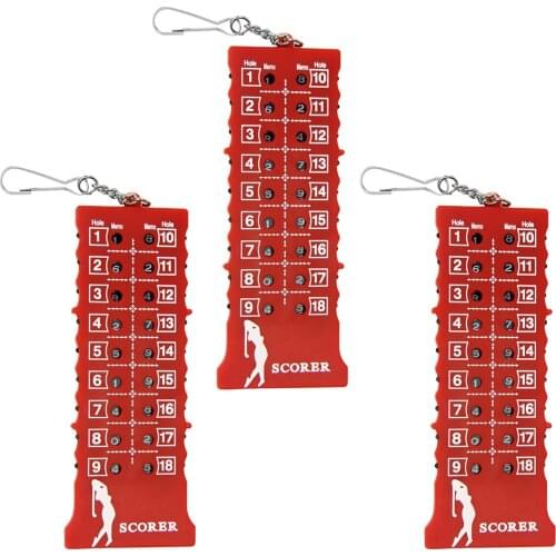 Count 3 Portable Golf Score Stoke Counter Plastic Golf Counting Tool Red