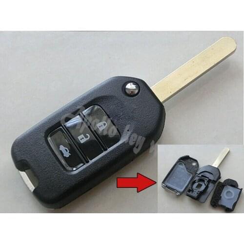 3 BUTTONS FOLDING FLIP REMOTE KEY SHELL CASE FOR 2014 HONDA CRIDER JADE FOB COVER 5PCS/LOT+ FREE SHIPPING