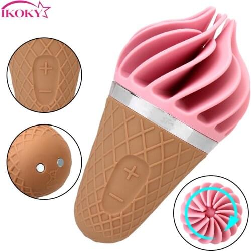 G Spot Clitoris Stimulator Soft Silicone Mini Ice Cream Sex Vibrator Female Masturbation Cone Sex Toy for Women Adult Sex Shop