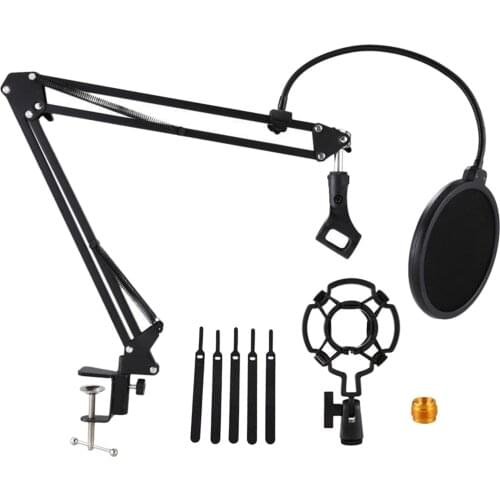 Studio Recording Condenser Microphone Stand + Shock Mount+ Filter+Clamp+Screw