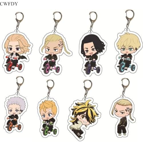Japan Anime Tokyo Revengers Keychain Manjiro Ken Takemichi Hinata Atsushi Chibi Arcylic Key Chain Kawaii Jewelry For Kids Gift