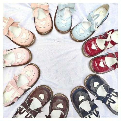 Lolita round head cute flat shoes student girl shoes sweet princess daily japanese kawaii shoes cosplay loli women shoes cos