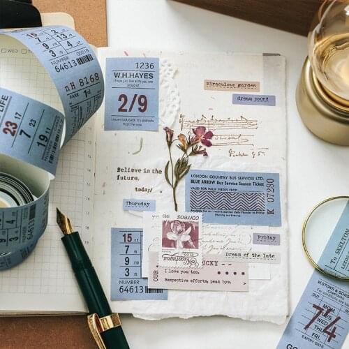 1 Roll Bill Collage Ticket Material Paper Junk Journal Planner Scrapbooking Vintage Decorative DIY Craft Paper