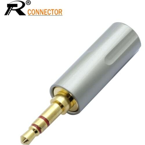 1pc 3.5mm Jack 3 Pole Luxury 24K Gold-plated Copper Earphone Plug for DIY Earphone Repairing Wire Connector Fixed for 6mm Cable