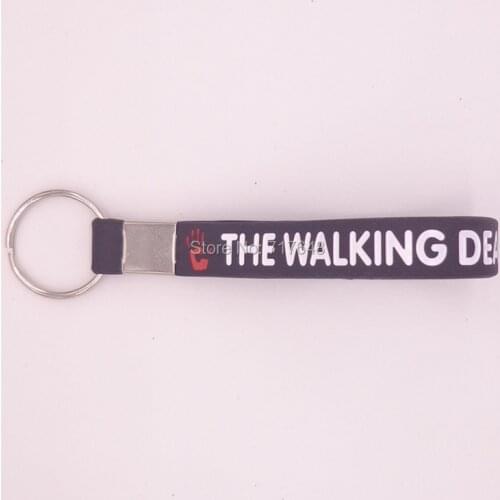 1pc the walking dead keychain wristband silicone bracelets free shipping