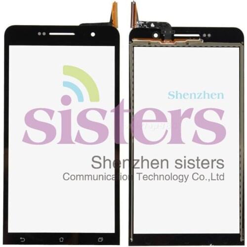 2Pcs High Quality New Wholesale Black Touch Screen Digitizer Panel Replacement Parts For ASUS Zenfone 6, Free Shipping