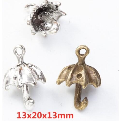 25 pieces of retro metal zinc alloy umbrella pendant DIY handmade jewelry necklace making 8358