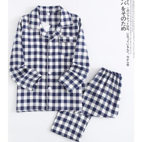 4 5 6 7 8 9 10Years Boys Girls Cotton Pijamas Pyjamas Spring Summer Soft Turndown collar Pajamas Grey Blue Pink