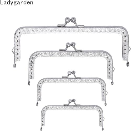 4PCS Metal Purse Frame Kiss Clasp Lock DIY Bag Accessories Coins Purse Frames Kiss Clasp Bags Making Supplies 8.5/10.5/12.5/15cm