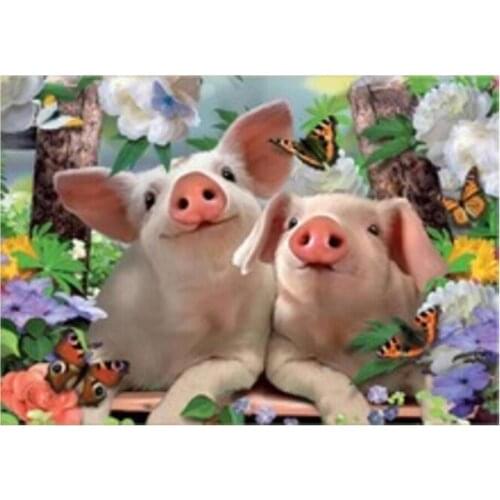 New sale 5D DIY Diamond Painting natural animal Cross Stitch Full Diamond Embroidery Home Needlework cartoon pig,diamond mosaic