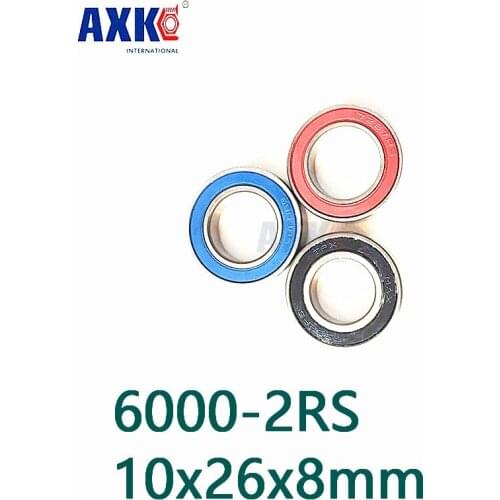 Axk Free Shipping Si3n4 Hybrid Ceramic Ball Bearing 6000-2rs 10x26x8mm (si3n4 Balls Gcr15 Steell Rings) 6000rs 10*26*8mm