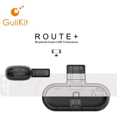 Gulikit Route+ Bluetooth Wireless Audio USB-C Adapter with 3.5mm Mini Microphone for Nintendo Switch/PC