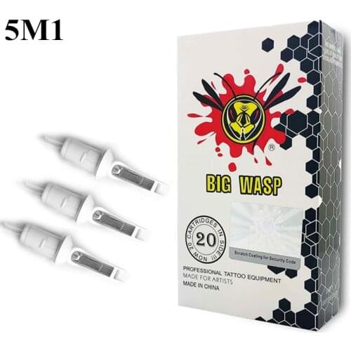 BIGWASP Professional Sterilized Disposable White 5M1 Evolved Tattoo Needle Cartridge (5 Magnums) Cartridges Wholesale Supply