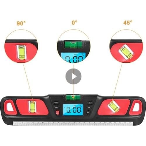 Digital Goniometer Protractor 3 Bubbles Level Measuring Tool Magnetic Base Angle Finder Construction Level Ruler Inclinometer