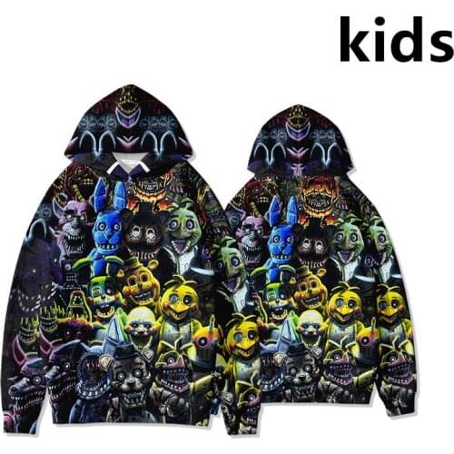 Fnaf Kids Hoodies Sweatshirt Five Nights At FNAF Jacket Coat Spring Harajuku Cartoon Bear Hoodie Boys Sweatshirts Fnaf