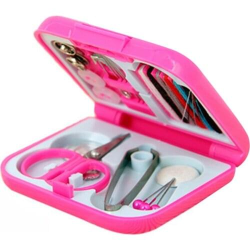 DHL shipping 500pcs/lot Convenient Mini Sewing Box Included Needles Threads Sewing Kits Outdoor Travel Portable Sewing Set