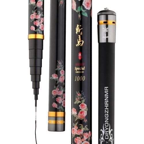 Long shot deep water telescopic 40T high Carbon pole 8M-26M Super hard long section taiwan fishing rod for Super heavy fishing