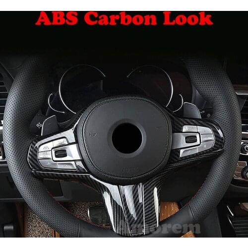 For BMW 3 5 Series G20 G30 G01 G02 G05 G32 Steering Wheel Decoration Trim Cover Protection Sticker Car Accessories