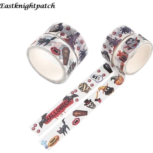 E2436 Cartoon Horror Adhesive Tapes Stickers Decorative Stationery Tapes Washi Tape Paper DIY Planner Masking Tape