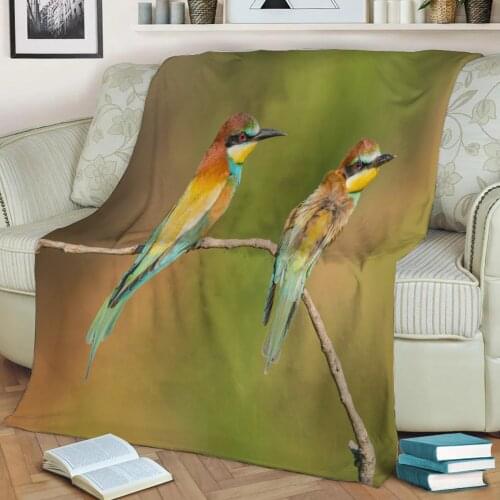 Bird Flannel Throw Blanket 3D Printed Keep Warm Sofa Child Blanket Home Decor Textiles Dream Family Gift