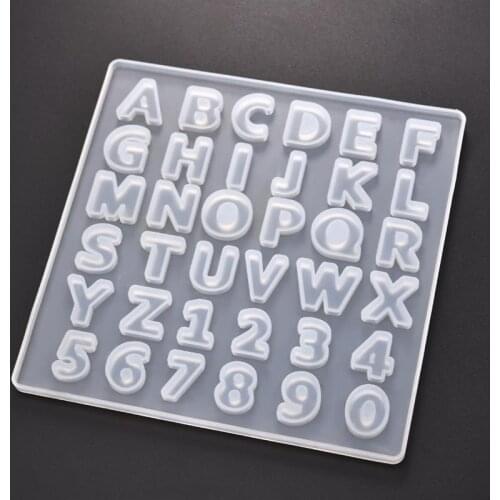 DIY Letters Number Resin Jewelry Casting Mold Handmade Pendant Key Chain for Jewelry Making Tools