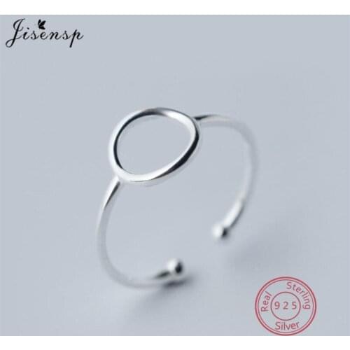 100% 925 Sterling Silver Simple Circle Round Open Rings for Women Girls Everyday Jewelry Geometric S925 Ring Bijoux