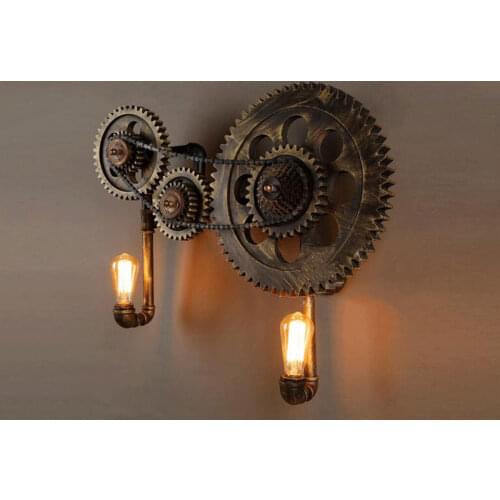 Creative mechanical gear wall lamp studio industrial bar designer engineering decoration lamps wall light