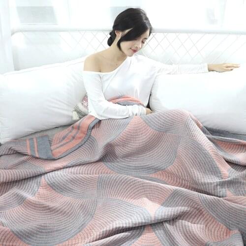Pure Cotton Summer Gauze Bedding Air Condition Blanket Office Sofa Sleeping Adult Student Bedspread Cover Blankets Cozy Covering