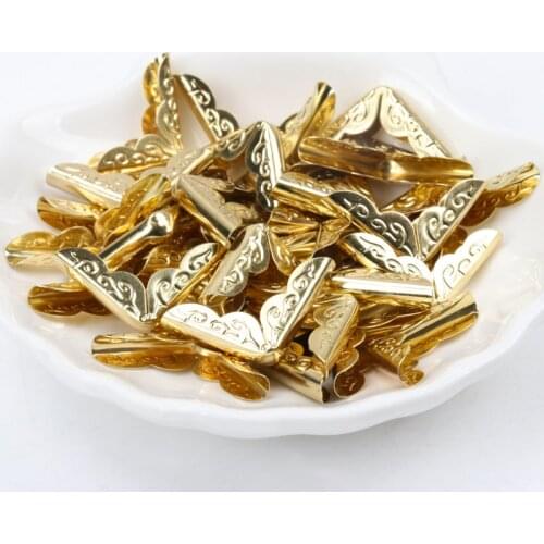 21x21x3.5mm gold color Metal Corners For Books Scrapbooking Photo Albums Menus Crafts DIY 40pcs