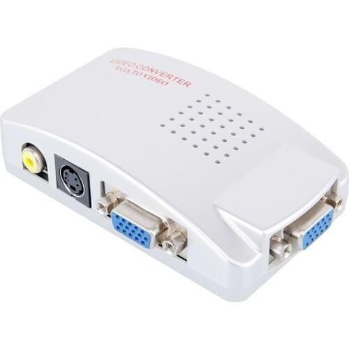 Mini VGA to AV Connector Signal Adapter Converter Video Switch Box Composite for Computer Laptop PC PAL VGA to TV AV RCA