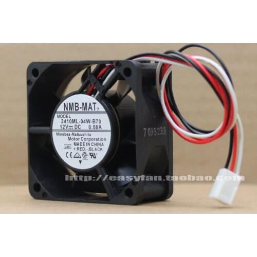 NMB-MAT 2410ML-04W-B70 L00 DC 12V 0.58A 60x60x25mm Server Cooling Fan