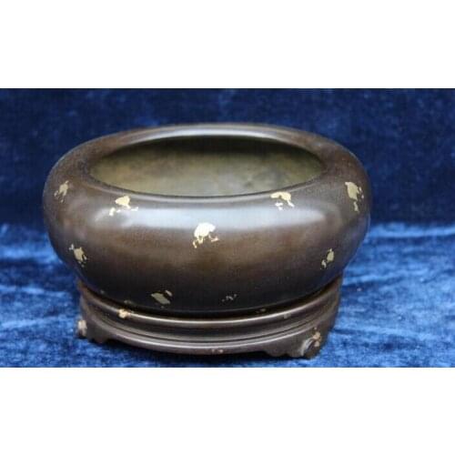 Song voge gem S1401 Marked Pure Bronze Copper Chinese Dynasty Buddhism Temple incense burner Censer