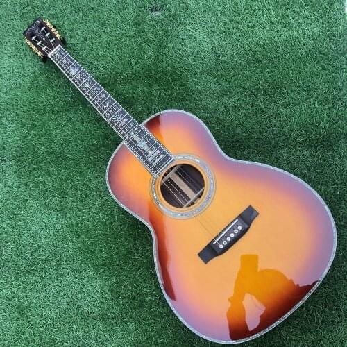 All real abalone 000 Style 39" Acoustic Guitar Fishman Presys,solid Spruce top Guittarras 000 acoustic Guitare free shipping