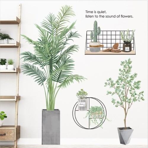 Removable anemone Vase Wall Stickers For Living Room Bedroom Sofa Background Murals Vinyl Wall Stickers Home Decor