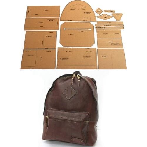 DIY leather handmade crafts ladies backpack hard kraft paper template sewing pattern shoulder bag sewing paper template