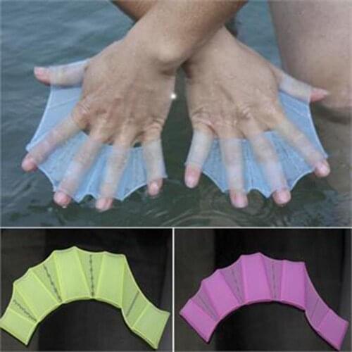 Swimming Flippers Hand Fins Paddle Dive Silicone Swim Web Glove Frog Claw Equipment L