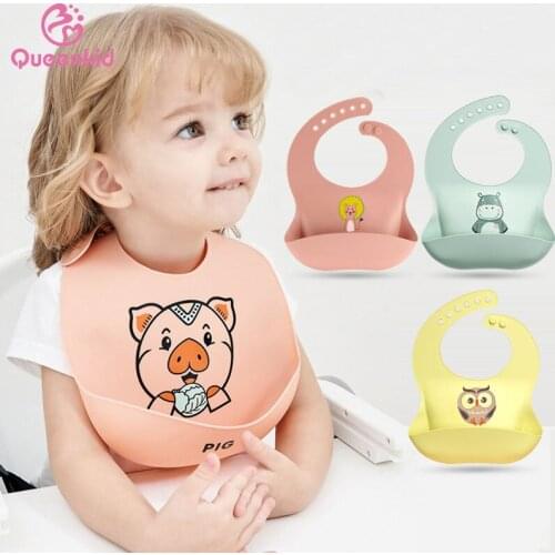 Silicone Bib Waterproof Saliva Dripping Banana Bibs Cartoon Newborn Feeding Soft Edible Aprons Baby Adjustable Burp Scarf
