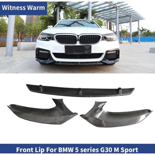 For BMW G30 5 series M-tech sport bumper 530i 540i 16-UP Carbon Front Bumper Lip Splitter Body Kit Sedan