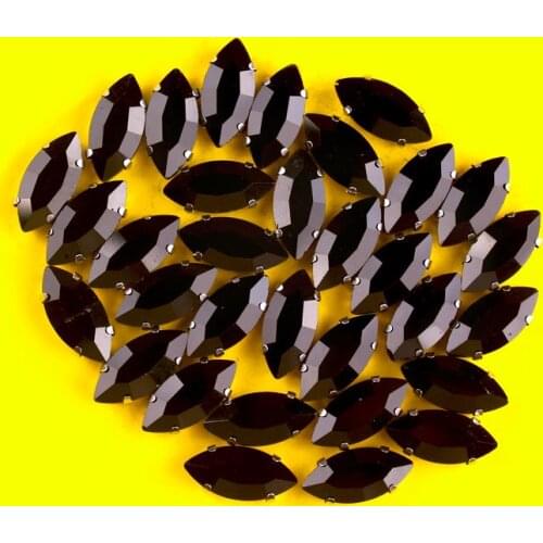 50PCS Glitter Crystal Sew On Rhinestone Diy Non HotFix Rhinestones With Claw Horse Eye Flatback Rhinestones For Clothing