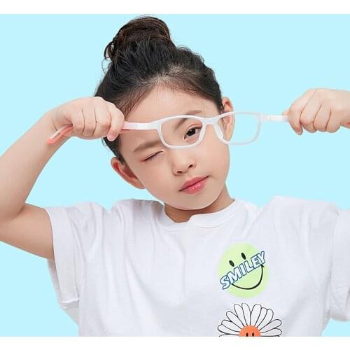TR90 Anti Blue Light Kids Square Glasses Frame Boys Girls Ultralight Optical Sepectacles For Children Computer Eyeglasses