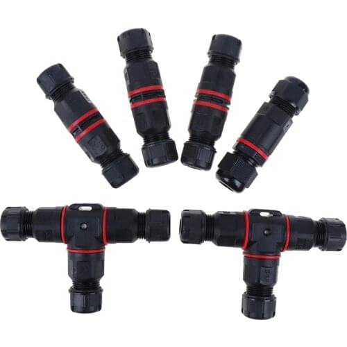 IP67/IP68 Waterproof connector T Shape 2/3Pin Cable Wire Gland Sleeve connector quick connect waterproof connector