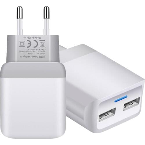 USB charge 5V/2.1A Dual USB Ports Quick Charging Adapter for Samsung Xiao mi Huawei Mobile Phone US/EU/UK plug fast Wall Charger