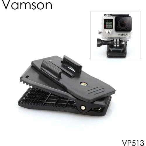 Vamson for GoPro 360-Degree Rotation Backpack Clip Fast Clamp Mount for Hero 8 7 6 5 4 3+ for yi 4K for SJCAM for SJ4000 VP513