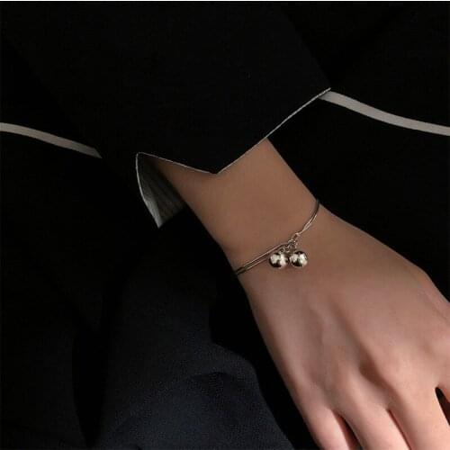 KOFSAC 2020 Fashion 925 Sterling Silver Bracelets For Women Party Jewelry Cute Exquisite Bells Double Chain Bracelet Girl Gifts